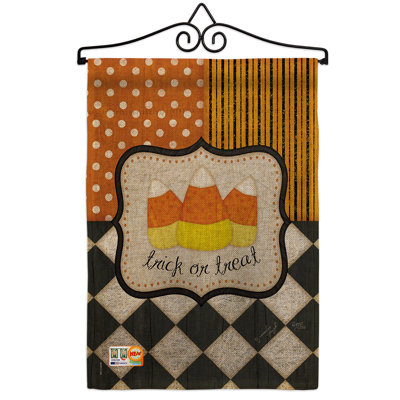 Double Sided 18.5 in. H x 13 in. W Burlap Halloween Garden flag
