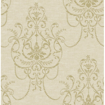 Seabrook Designs Metallic Grey & Lavender Mona Linen Chandelier Unpasted Wallpaper