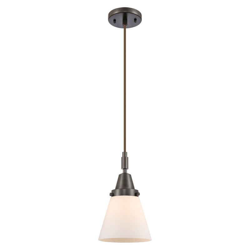 Downtown Urban - Cône Caden - Mini-luminaire suspendu à cordon 1 lumière - Abat-jour, H 129,88 po x l 6,25 po x P 6,25 po