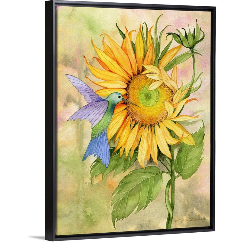 «Summer Fun Bird», art mural, Cadre noir, H 30 po x l 40 po x P 1,75 po