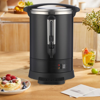 Large Coffee Urn with Double Wall Insulation, Stainless Steel Commercial Electric Coffee Maker