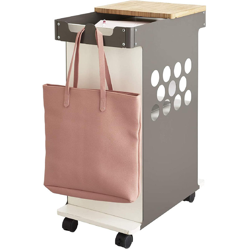 Mini Rolling 2-Compartment Laptop Storage Cart