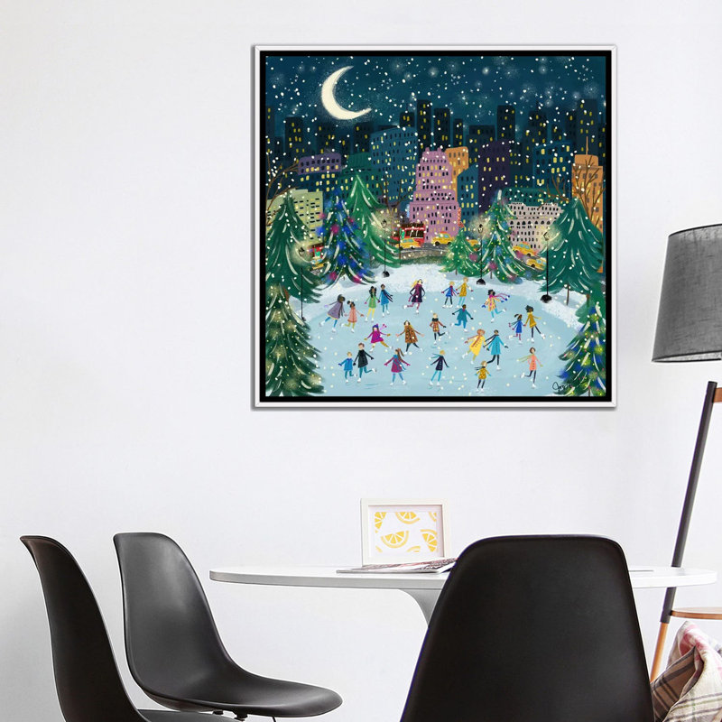 «Skating In The Park», reproduction d'art sur toile encadrée, H 37 po x l 37 po, Reproduction encadrée sans passe-partout