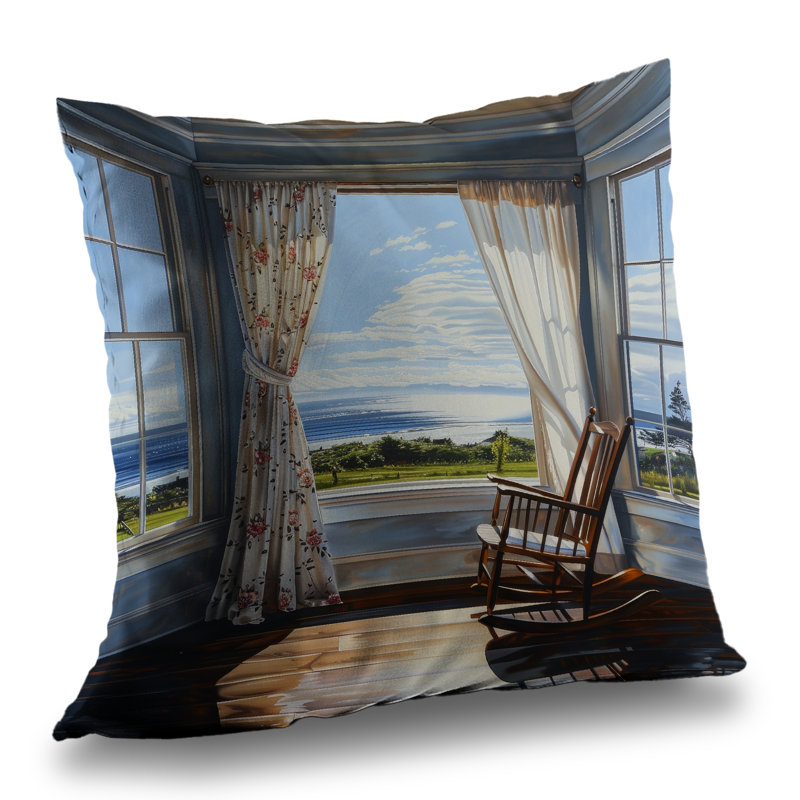 The Window - Beige – Throw Pillow Cover Only, Double-Sided Print, Insert Not Included