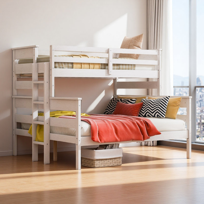 Twin Xl Over Queen Bunk Bed, White