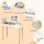 Vanity Mirror With Lights And Solid Wood Legs And Flip-Up High Definition Mirror
