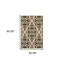 Tapis intérieur / extérieur 5 pi x 8 pi beige et noir résistant aux taches