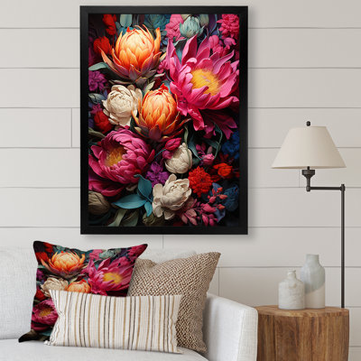 «Rustic Ruby Flower Impression I - Flowers», art mural