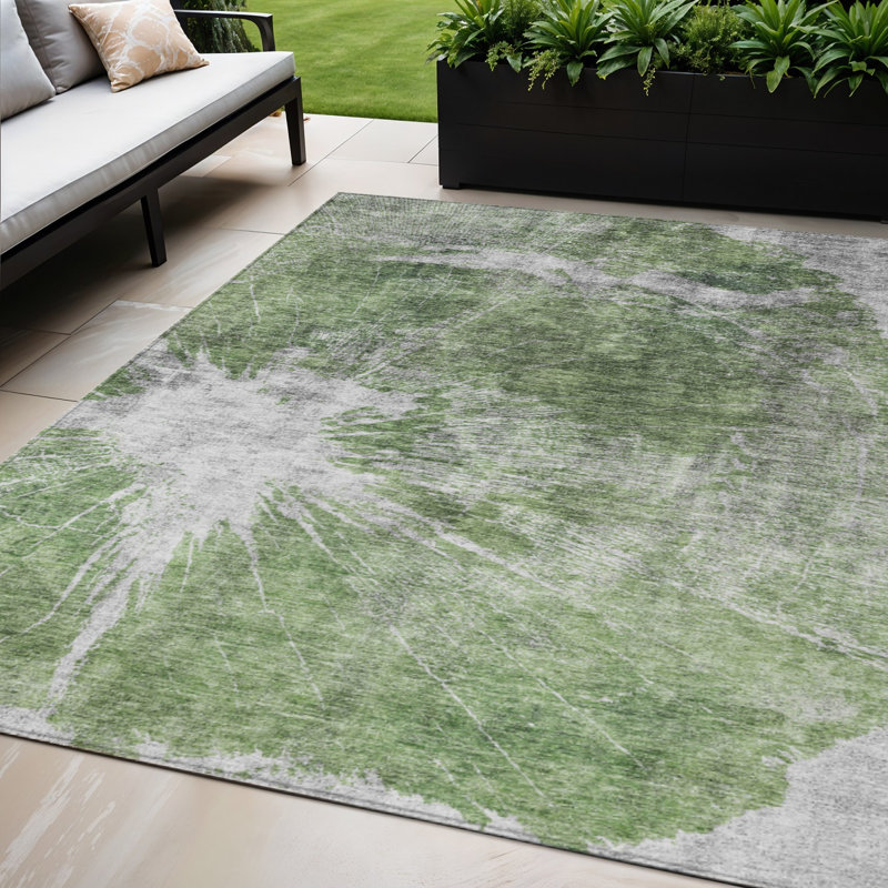 Tapis intérieur gris lavable abstrait 5 pi x 8 pi