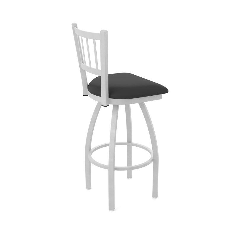 810 Contessa Swivel Stool, Vinyl-Black Vinyl, Anodized Nickel, Extra Tall (36" Seat Height)