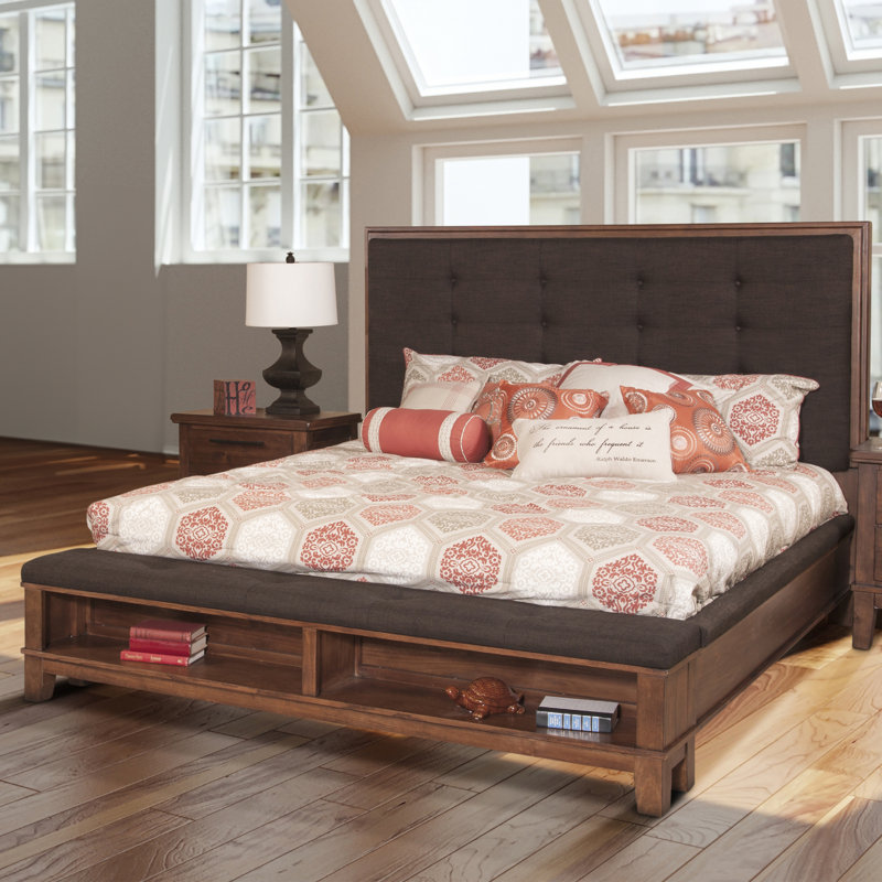 Feodora Upholstered Standard Storage Bed, Gray, Queen