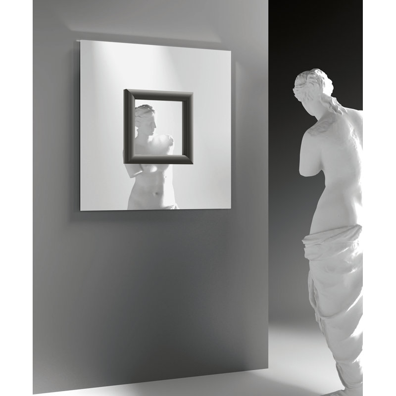 Belk Wall Mirror, Grey Silicium, 110 cm H x 110 cm W x 5 cm D