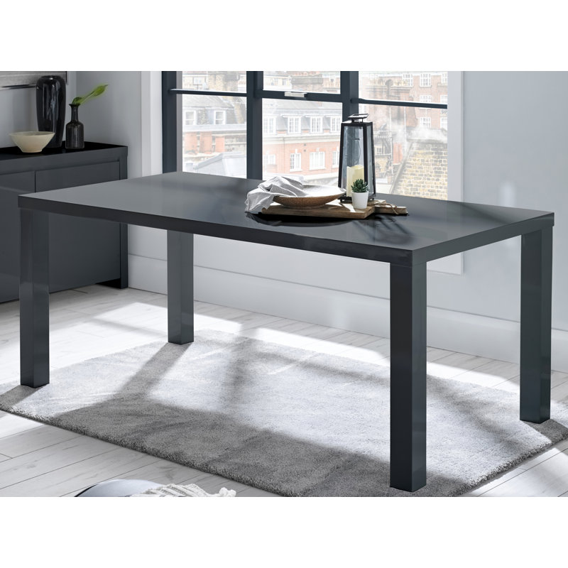 MONROE HIGH GLOSS DINING TABLE, Black, H75 x L120 x W80cm