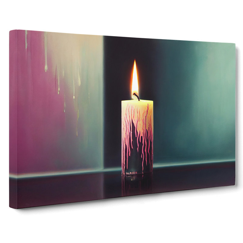Dripping Candle - Wrapped Canvas Print, 40cm H x 60cm W x 3cm D