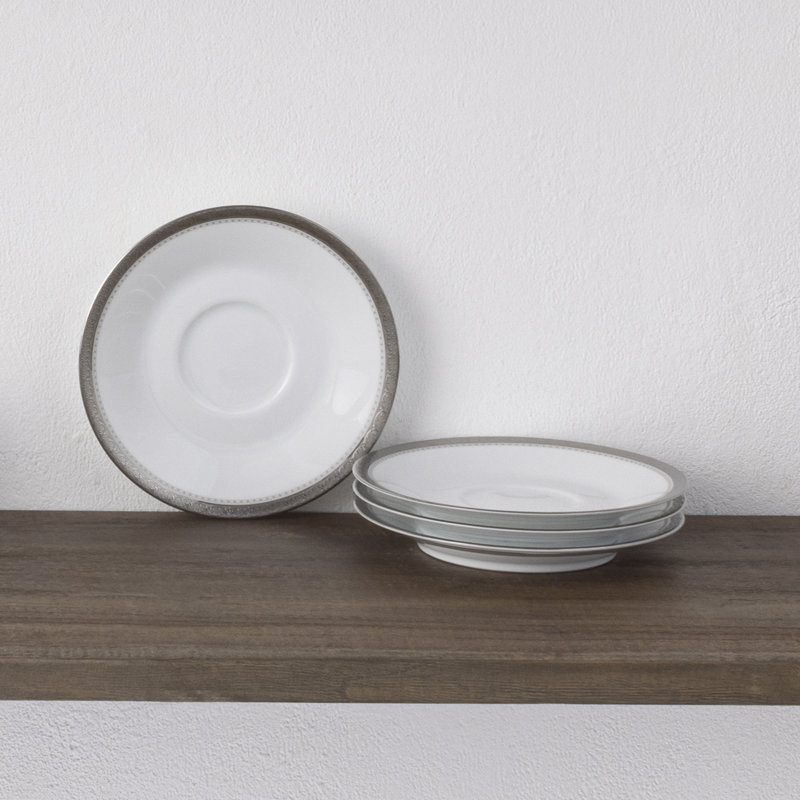 Soucoupes Charlotta Noritake, 6 po, Platine