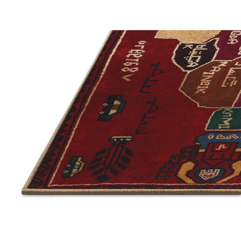 Tapis rouge / bleu, Rectangle 2 pi x 3 pi