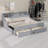Daybed Frame With Storage Bookcases And Two Drawers,Charging Design-1970495081