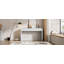Console moderne minimaliste avec plateau ouvert et quatre tiroirs