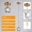 Luminaire suspendu réglable contemporain en cristal taillé et laiton - Luminaire de plafond élégant pour îlot de cuisine, salle à manger et salle de bain