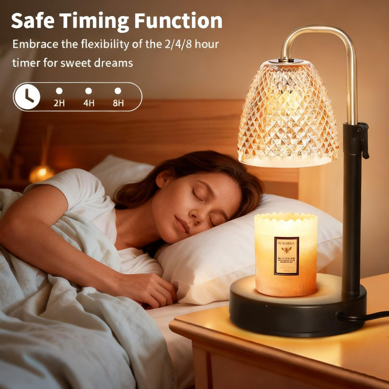Candle Warmer Lamp With Timer, Electric Candle Lamp Warmer, Adjustable Height Jar Candle Warmer Dimmable For Scented Jar Candles, Vintage Home Decor Candle Lamp, Gifts For Women On Chrismas Birthday (Gold 029)