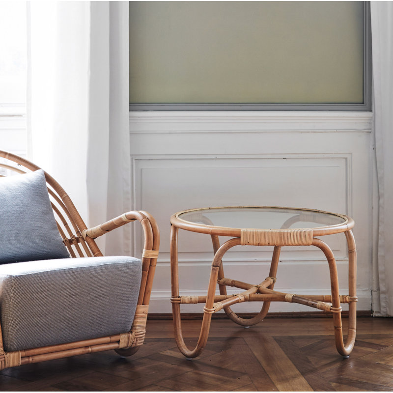 Table en rotin Arne Jacobsen Charlottenborg - Naturel