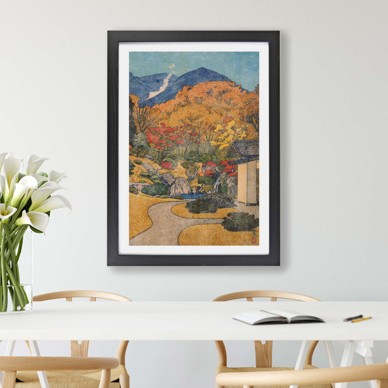Autumn in Hakone Museum by Toshi Yoshida - Framed Print, 33cm H x 45cm W x 2cm D, Black