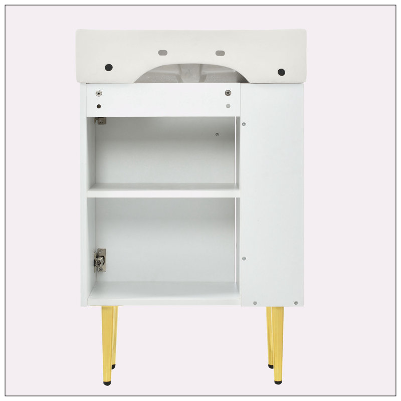 Ensemble de meuble-lavabo simple 21,60 po avec plateau en céramique Estiben