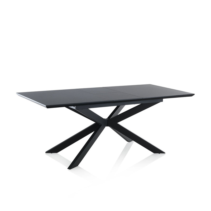 Loiselle Extendable Metal Base Dining Table, Black