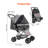 Pet Stroller, 44 Lbs Weight Capacity, Foldable Dog Stroller Cart, 4 Wheels Cats Stroller With Mesh Windows And Revrsible Handle, Portable Pet Carrier Stroller With Brake, For Small To Medium Pets