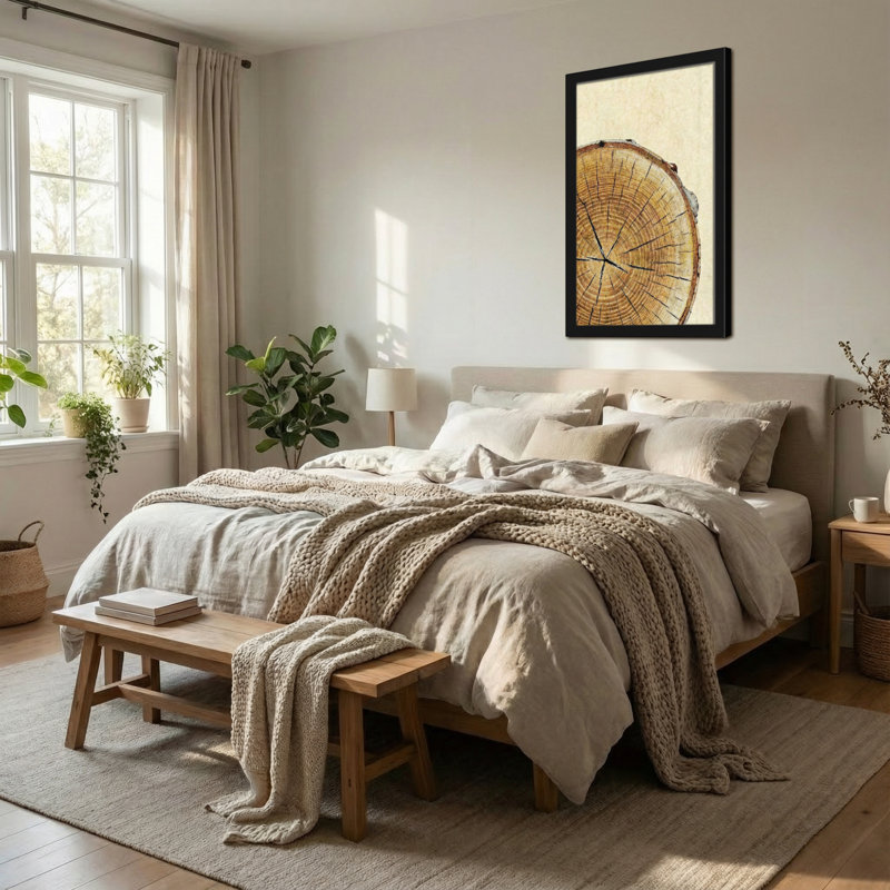 «Plants & Flowers», impression sur toile à motif de grain de bois, H 12 po x l 18 po