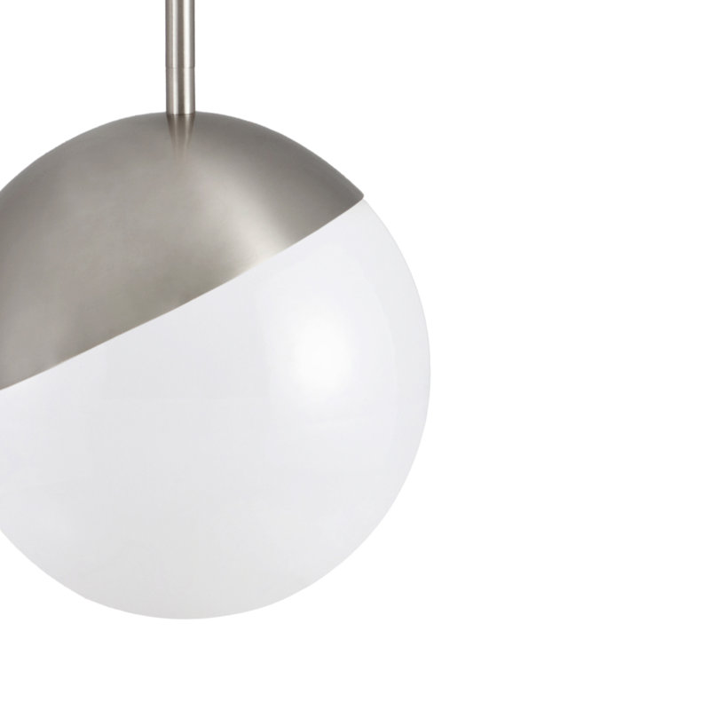 Luminaire suspendu sphère 1 lumière Milan, Nickel brossé