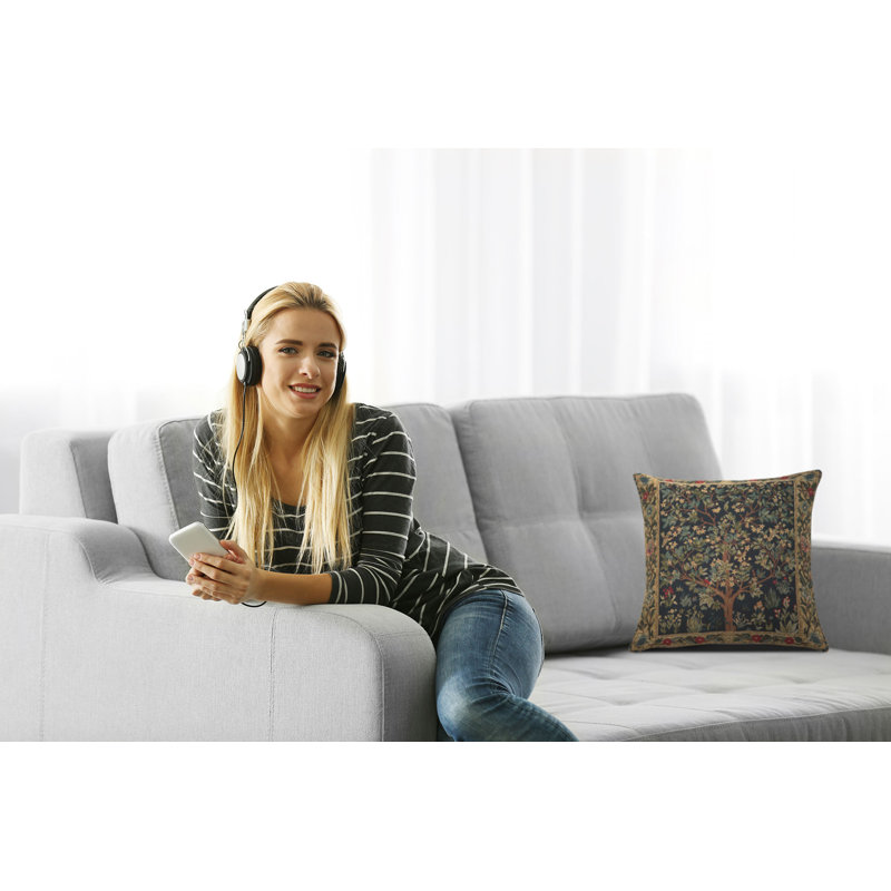 Tree of Life III European Cotton Jacquard Pillow Cover