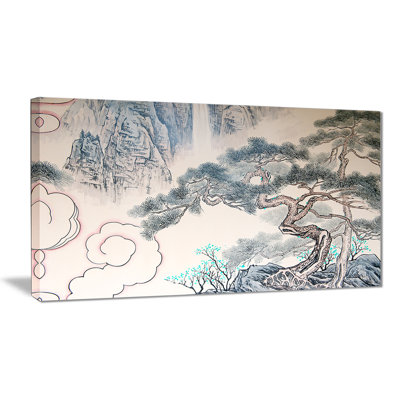 Arbre chinois chinois - reproduction d'art sur toile tendue