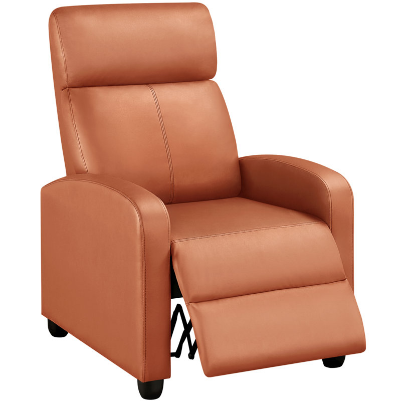 Mcghee Faux Leather Recliner, Tan PU