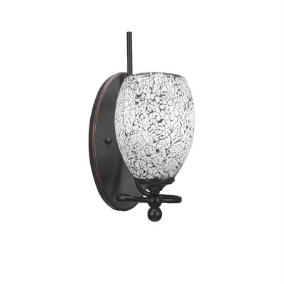 Skypark Wall Sconce Shown In Dark Granite Finish With 5" Fusion Glass