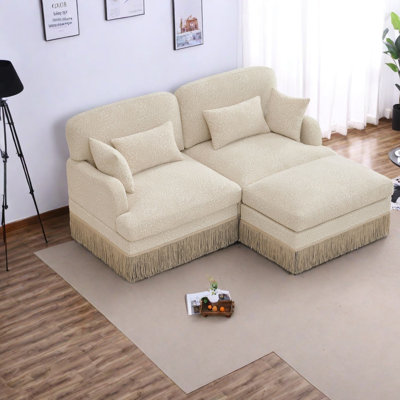 Canapés modulaires à assise profonde, style pompon chenille moderne pour la maison