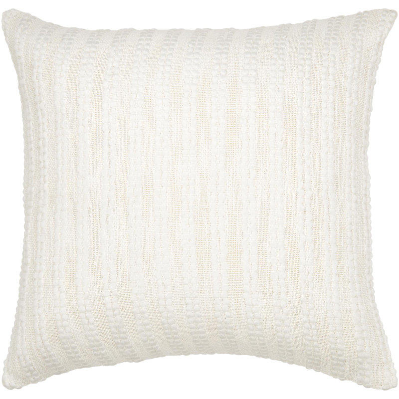 Coussin Amora, 22 po x 22 po, Polyester / bourre de polyester, Ivoire