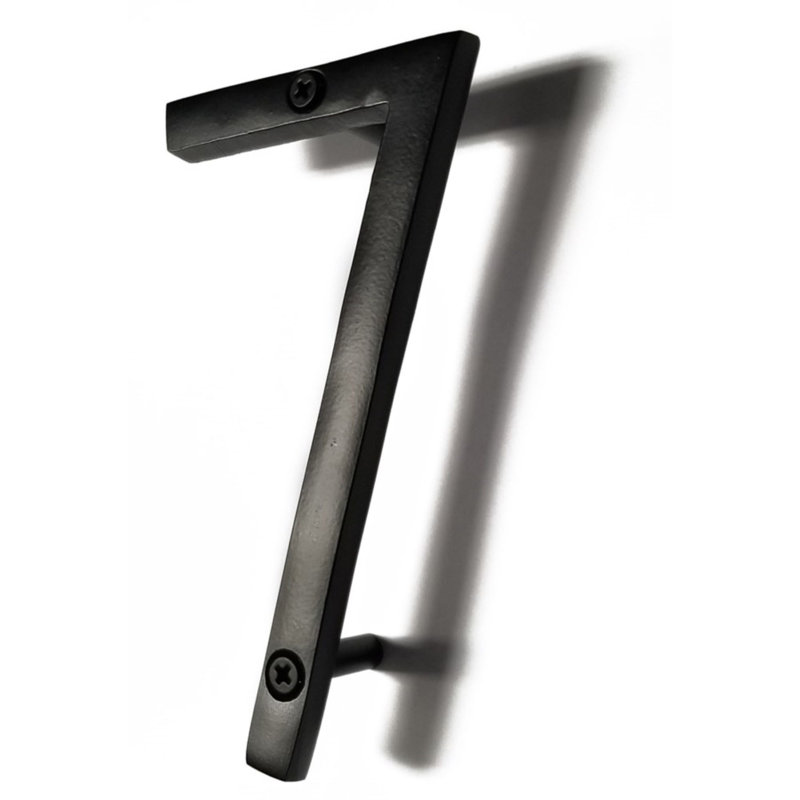 Numéro de maison en métal flottant, 7, 6", Noir