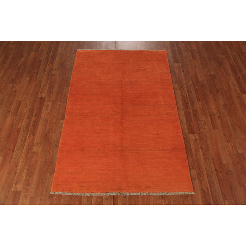 Tapis orange Gabbeh moderne 4 x 6
