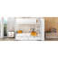 Lit double superposé au dessus d'un lit superposé avec armoire et rangement pour tiroirs, blanc