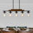 5-Light Kitchen Pendant Light, Two-Tier Wood Chandelier