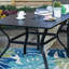 Square Metal Outdoor Dining Table With Umbrella Hole , 94cm cm W 94cm cm D