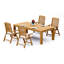 8 Seats 9 Pcs Grade-A Teak Wood Dining Set: 86" Canberra Rectangle Table And 8 Marley Folding Reclining Arm Chairs #11MR1908-1483044035
