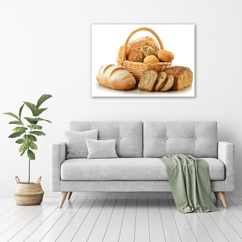 Bread In A Basket - Wrapped Canvas Print