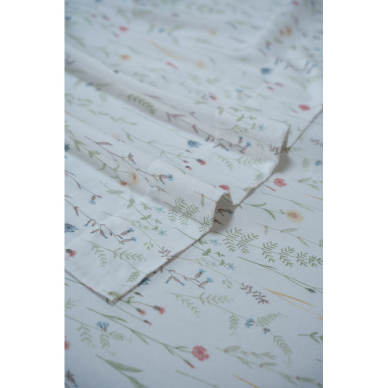 Literie RUVANTI en flanelle 100 % coton biologique, format California King, motif Linen Blooms, California King