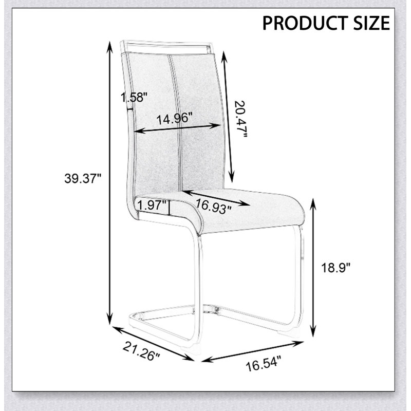 Chaises de salle à manger à dossier haut en similicuir PU, revêtues pour un confort optimal et une élégance moderne.
