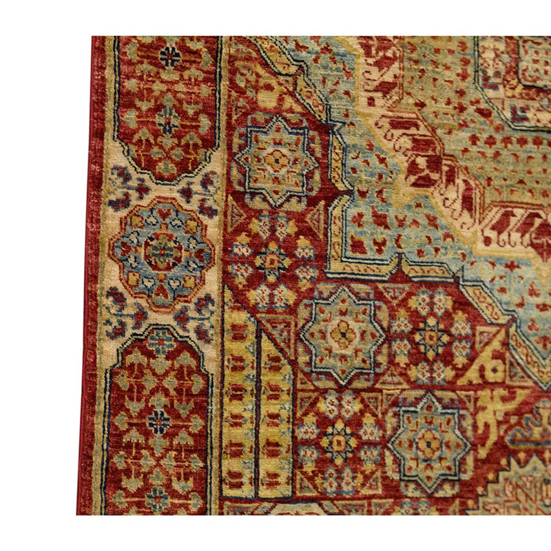 Hand Knotted Oriental Area Rug in Navy