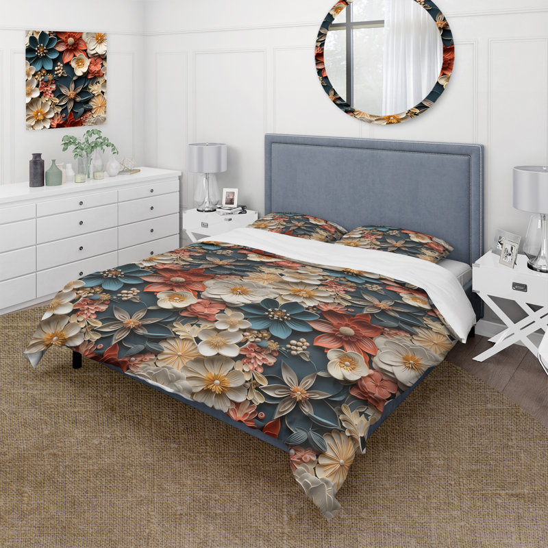 Ensemble de housse de couette Origami Inspirations, Housse de couette simple + 1 taie décorative stan
