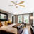 52 Inch Modern Ceiling Fan With 3 Color Dimmable Led Light 5 ABS Blades Remote Control Reversible DC Motor
