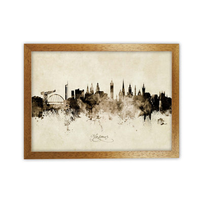 Glasgow Scotland Skyline Vintage by Michael Tompsett - Print